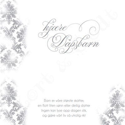 TILBUD kort med tekst  Dåp  vintage