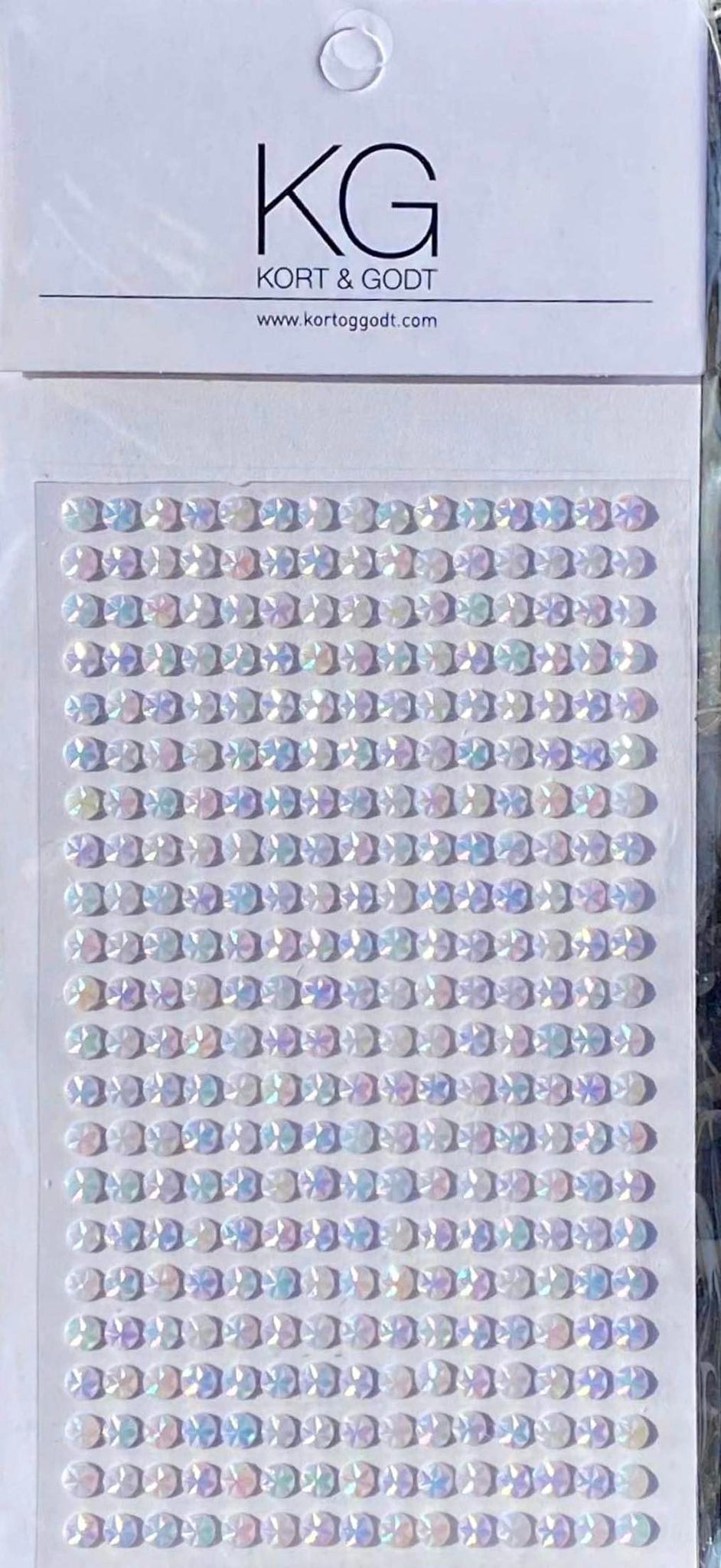 Kort & Godt - Stickers bling - 5mm hvit