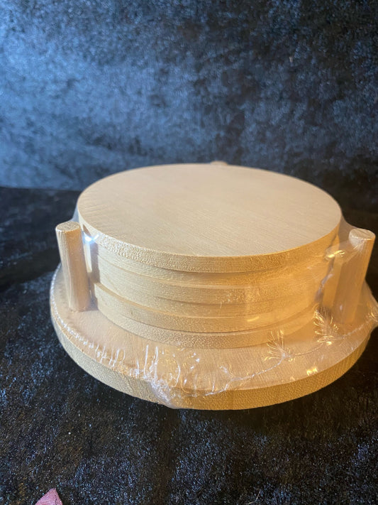 Underlagsbrikker/ glassunderlag/ bordskånere med holder, rund.