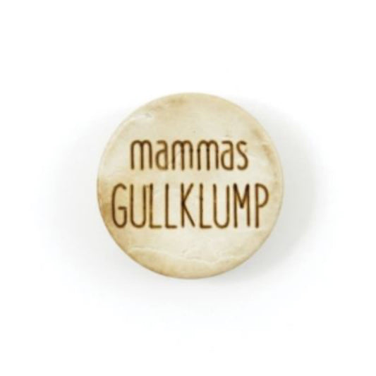 Knapp - «mammas GULLKLUMP» 18mm, tre