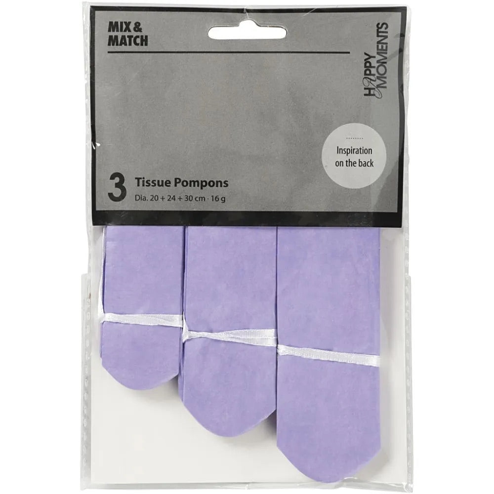 Papirpomponer lilla