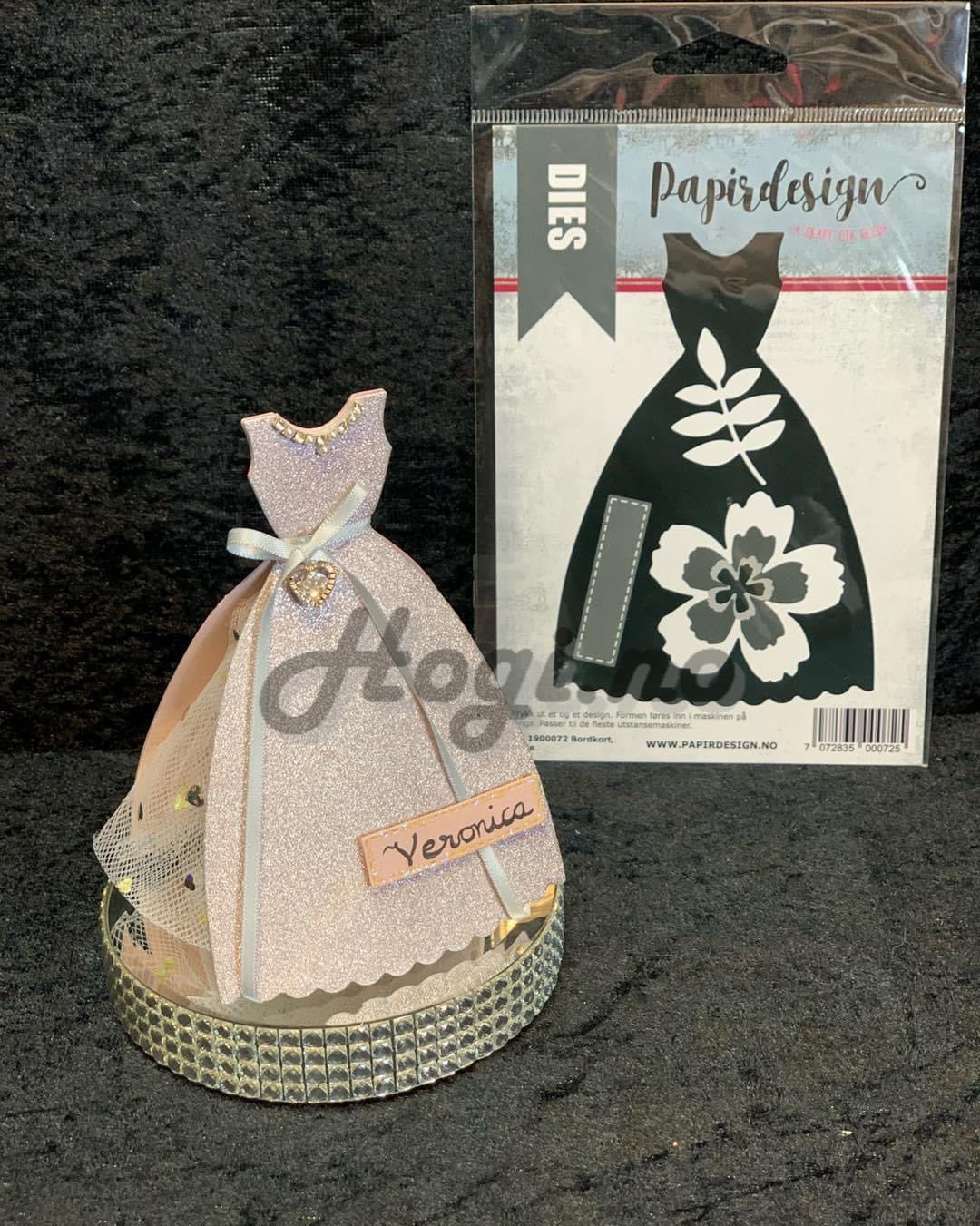 Papirdesign dies - bordkort kjole pd 1900072