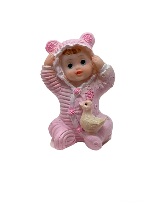 Baby kaketopper borddekor - Jente med and