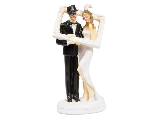 Bryllups figur - brudepar photobooth maskerade
