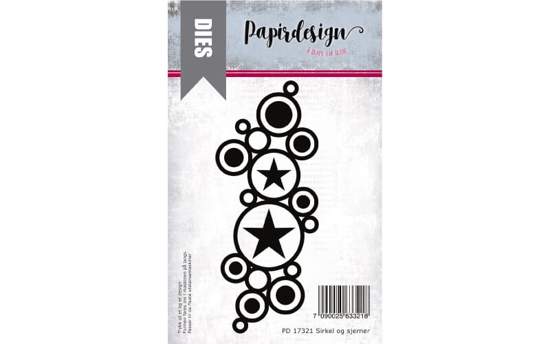 Papirdesign dies - sirkel og stjerner - pd 17321