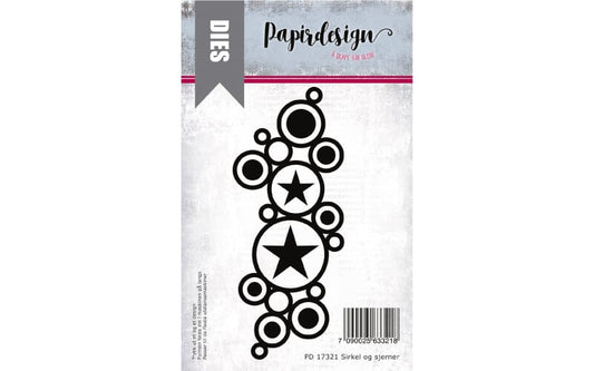 Papirdesign dies - sirkel og stjerner - pd 17321