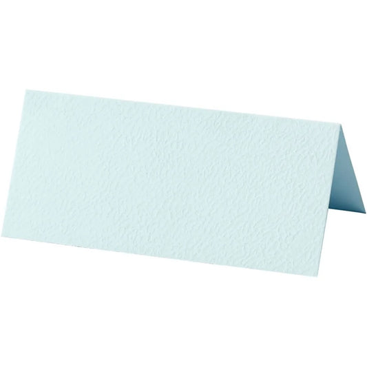Bordkort, str. 9x4 cm, 220 g, lys blå, 10 stk.
