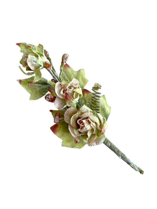 KG Kort & Godt - «frostet» rose gren - dus peach / hvit