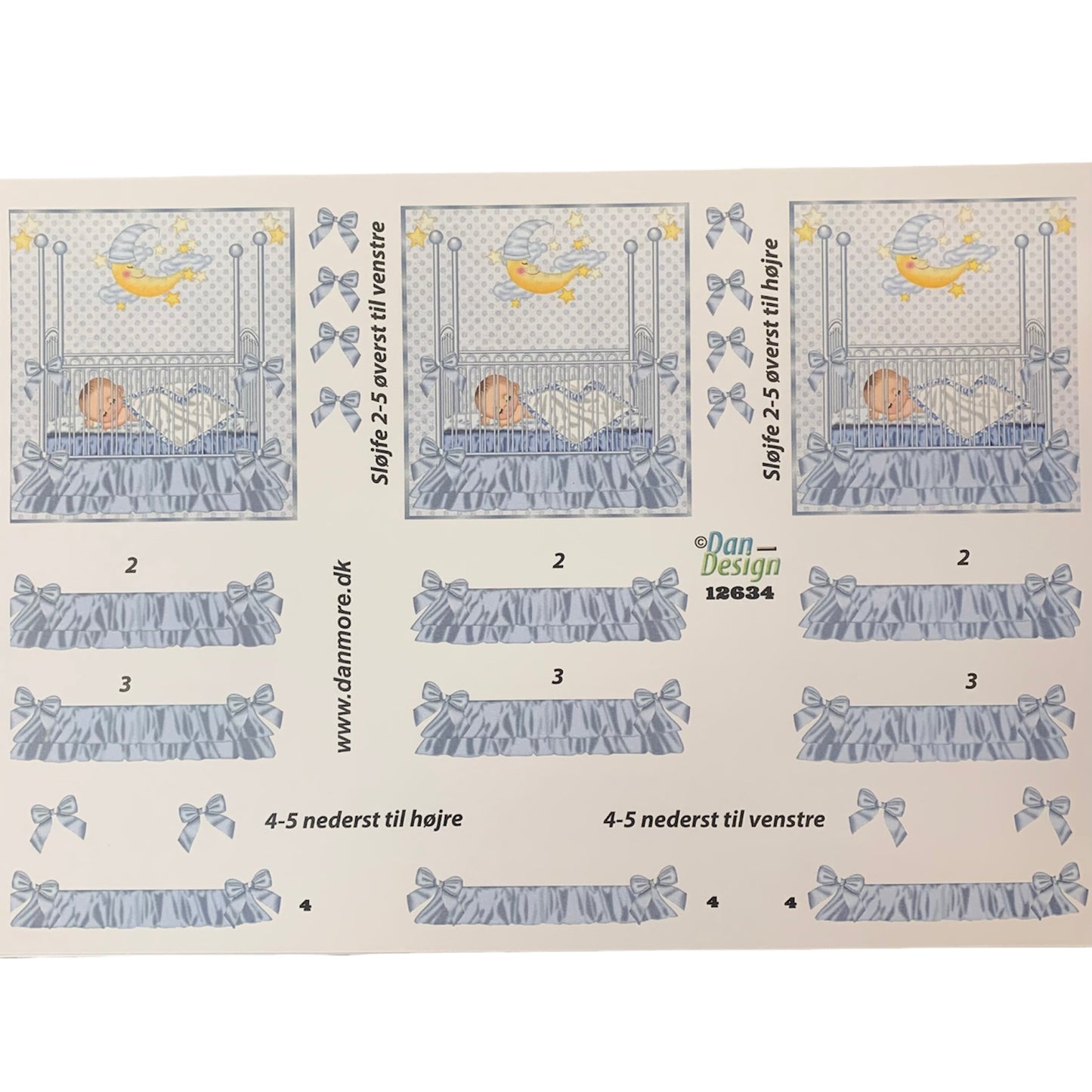 3D klippark - baby gutt i seng