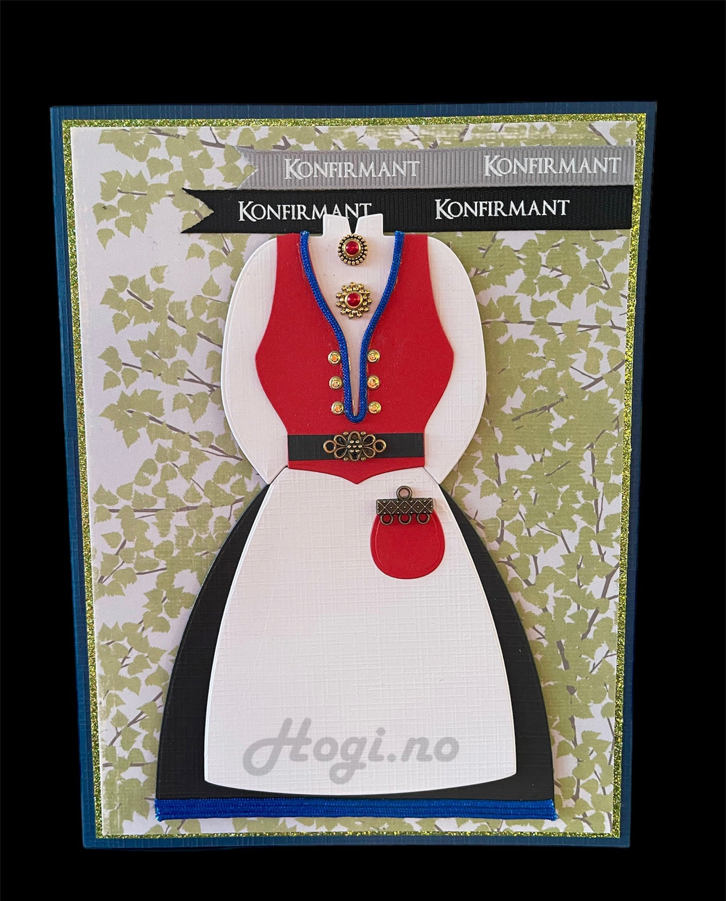 Halvperler med gullomramning, ass farger.