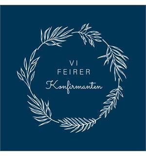 Kommer på lager igjen snart. Forhåndsbestill nå! Serviett lunsj 20 stk Konfirmant blå