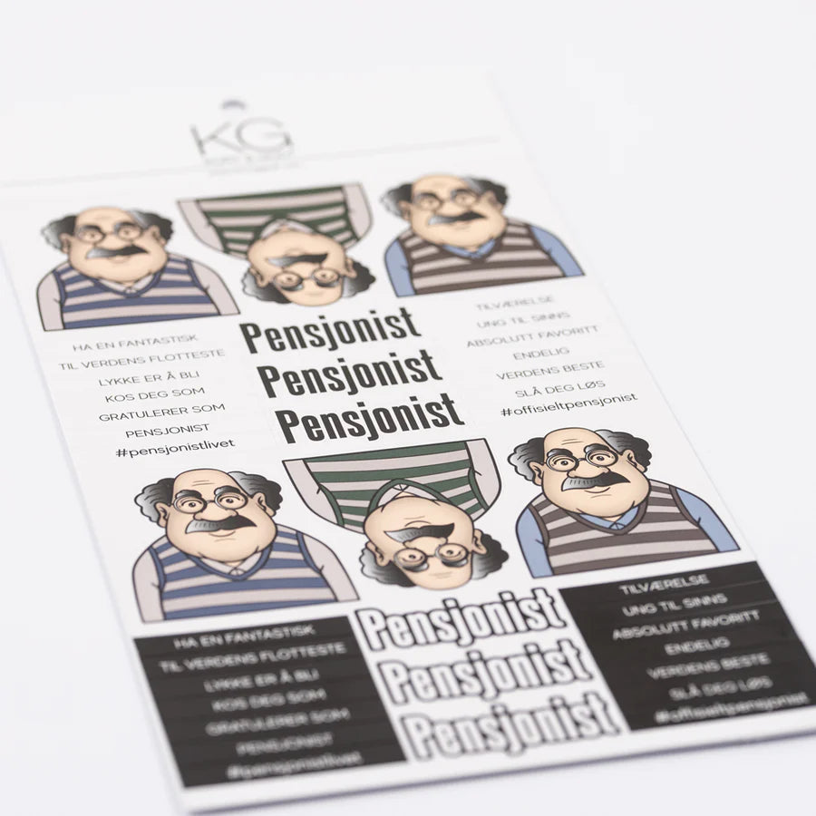 Kort & Godt klistremerker - st1005 - Stickers -pensjonist mann