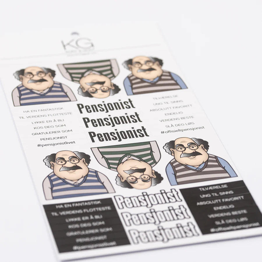 Kort og godt klistremerker - sti1005 - Stickers -pensjonist mann