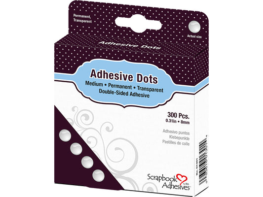 Adhesive Dots - glue dots - Medium - transparent