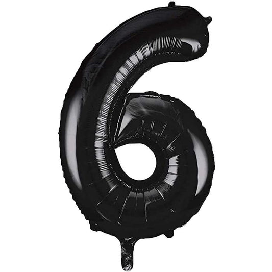 Folie ballong tall 6 , svart , 86.3cm