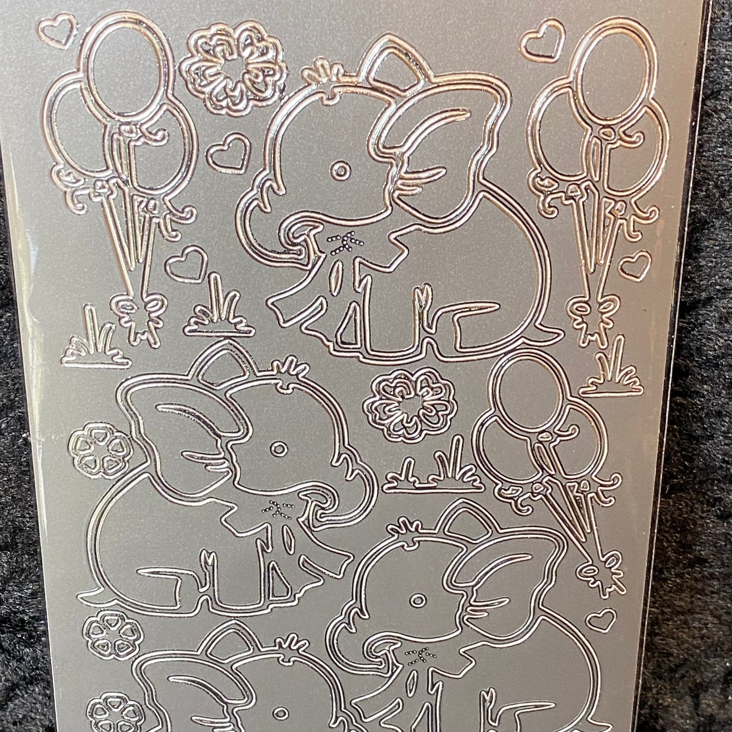 Klistremerker elefanter sølv