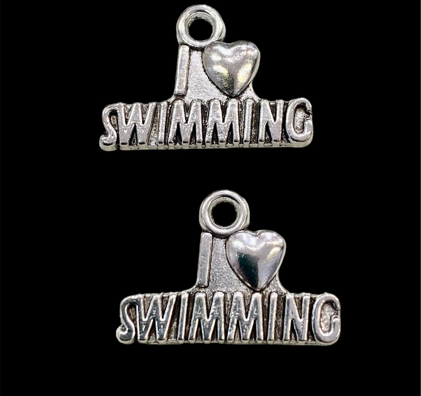 Charms - miniatyr - i ❤️ swimming - / i love swimming