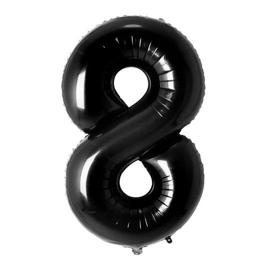 Folie ballong tall 8 , svart , 86.3cm