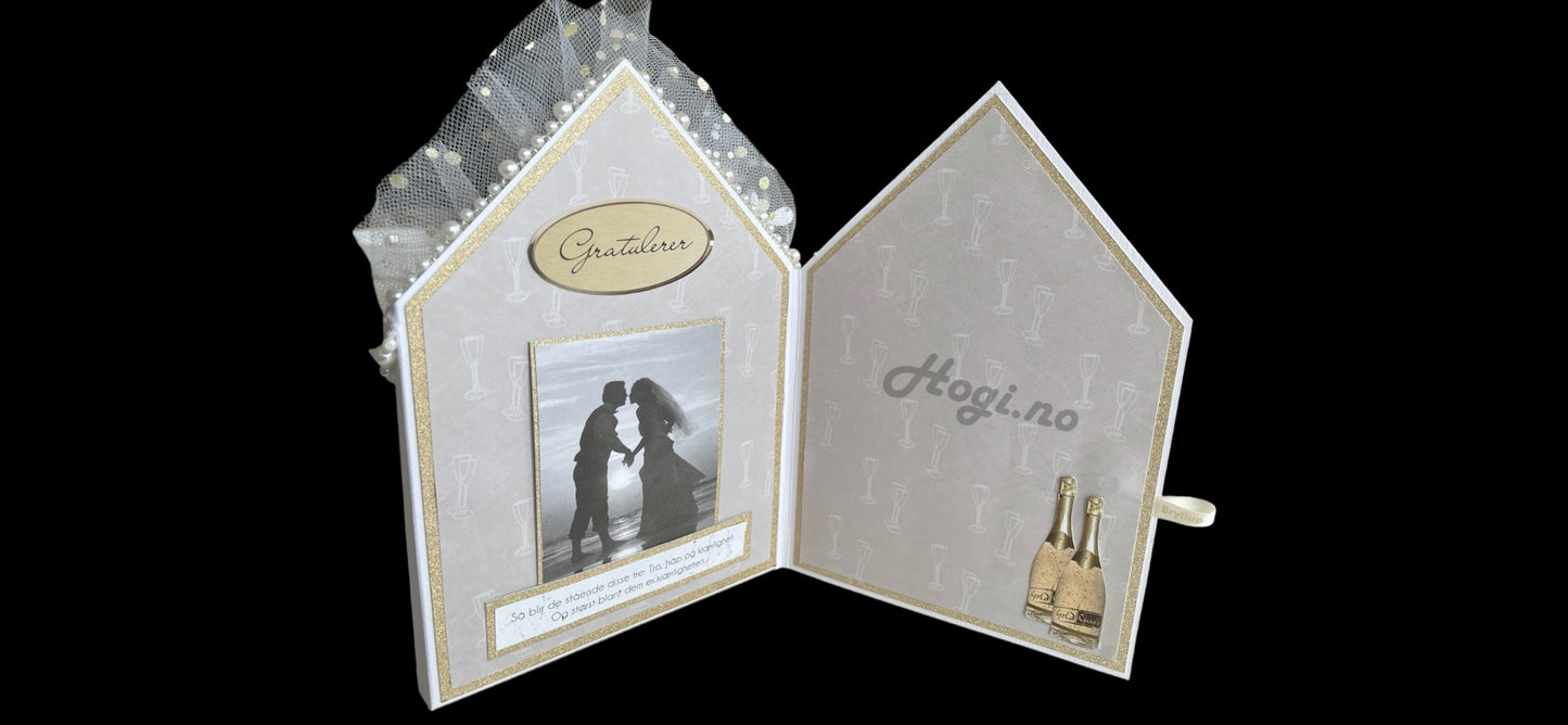 Kort & Godt - bryllup og champagne  - mønsterark 12x12 utklippsark
