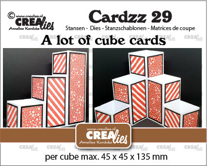 Crealies dies - a lot of cube cards kubekort dies
