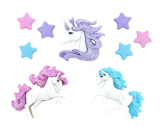 Unicorn / enhjørning -Dress it up - buttons