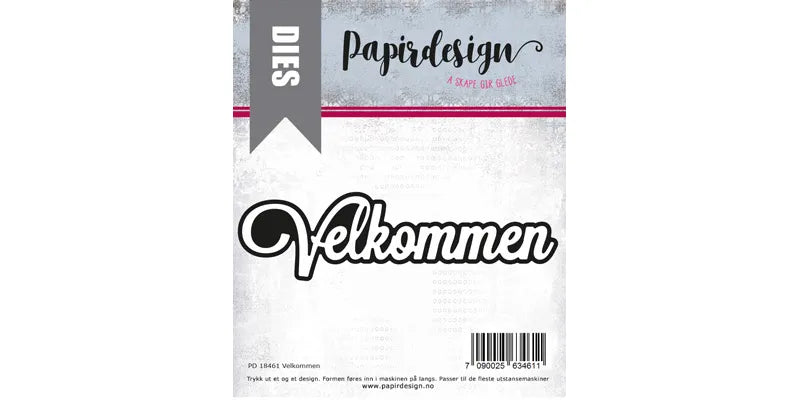 Papirdesign dies - Velkommen - pd18461