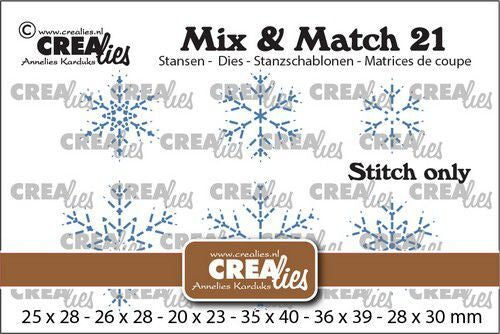 Crealies dies - Mix & match - snowflakes 6 stk ( stitch only )