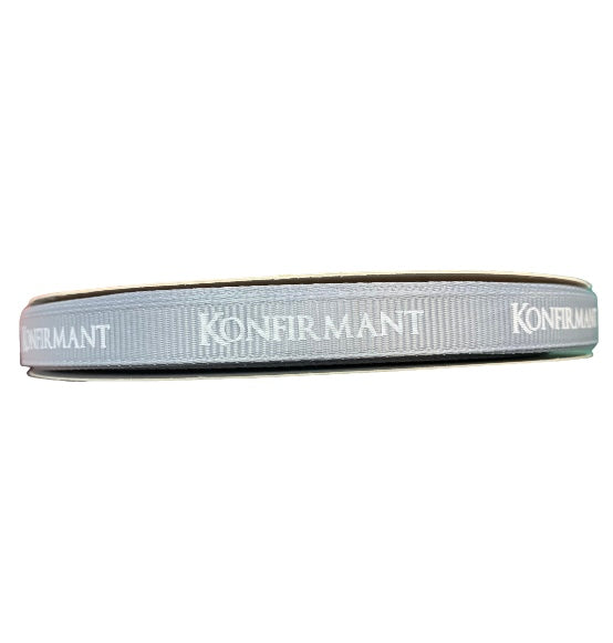 Bånd med norsk tekst «Konfirmant» – 10 mm – Flere farger