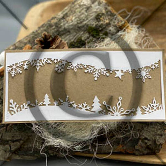 Papirdesign die Snøkrystall ramme/ kantdies 2 stk dies i pk