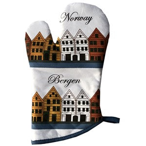 Grytevott med motiv Bryggen i Bergen