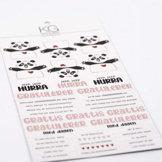 Kort og godt klistremerker - sti1007 - Stickers - Hurra panda