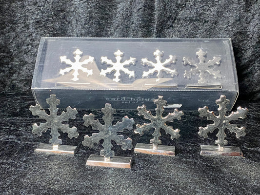 TILBUD ! - Bordkort - Sølvfargede snøfnugg