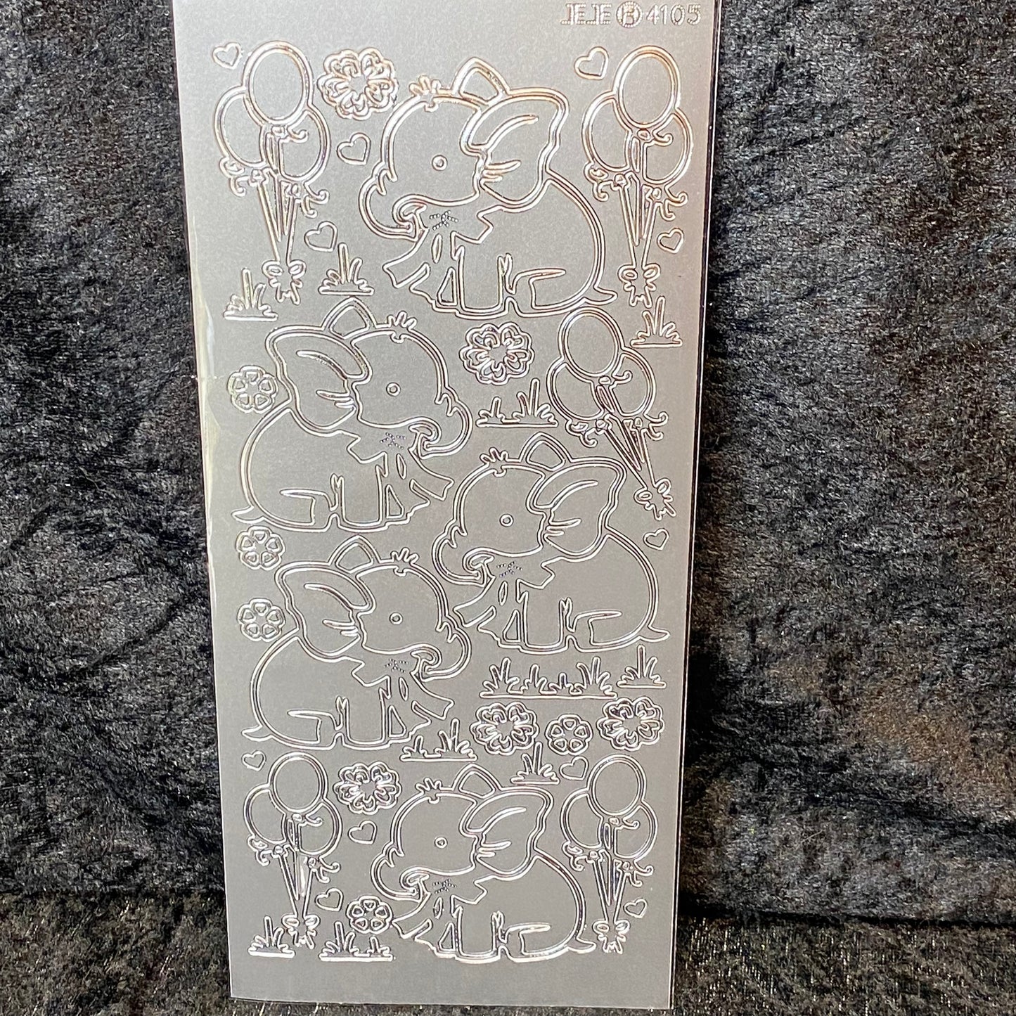 Klistremerker elefanter sølv