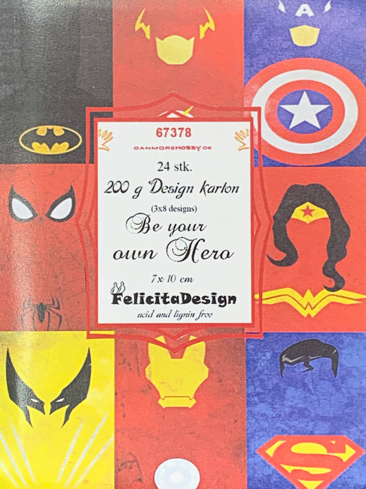 Toppers / motiv - Be your own hero - 24stk 7x10cm