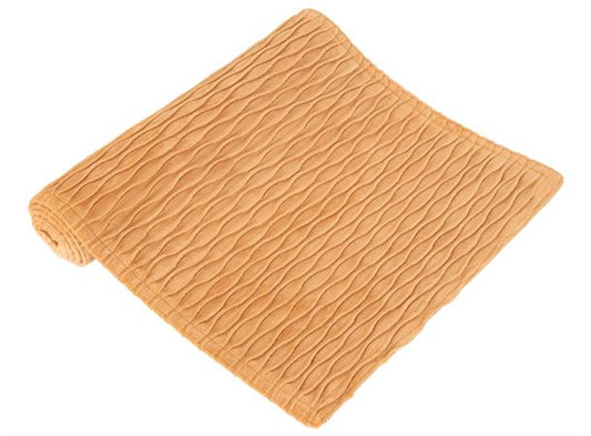 Løper drapert velur lys karamel 33x100cm