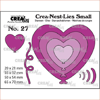 Crealies dies - Crea-Nest-Lies small - hjerteballong