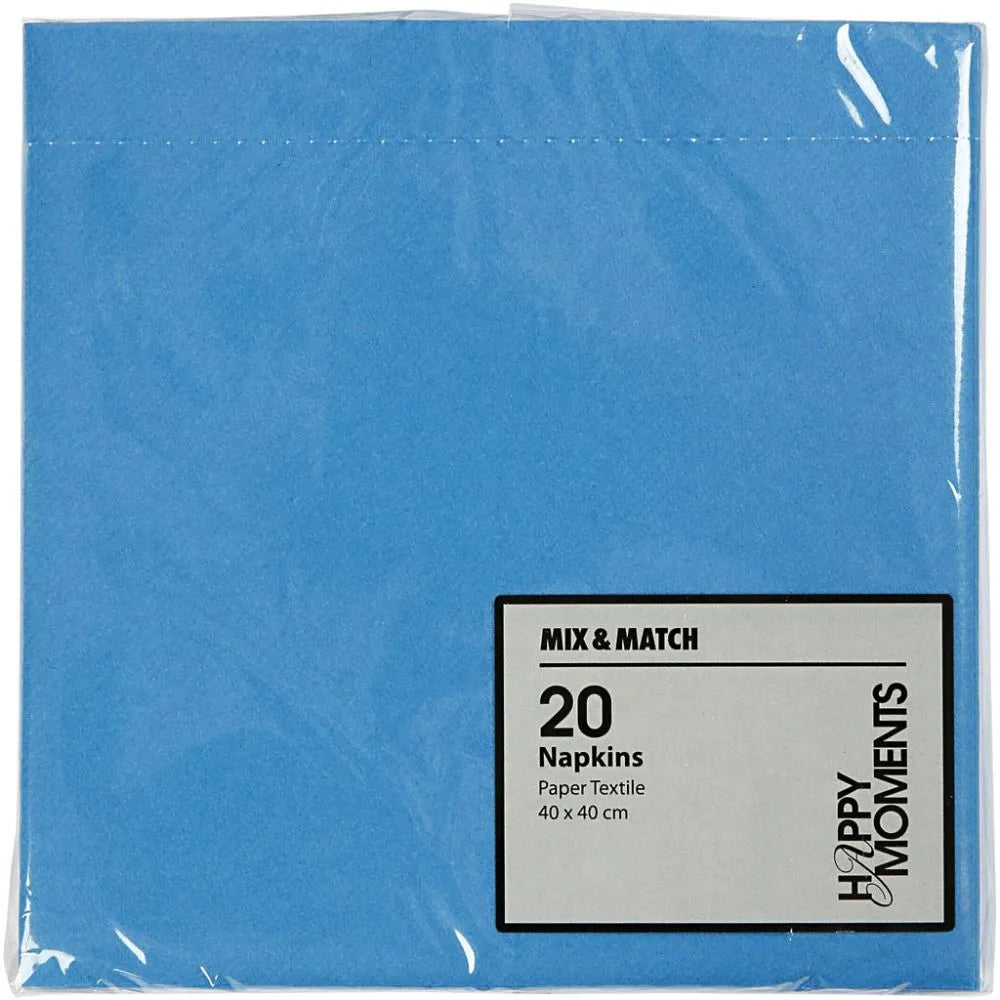 Servietter turkis 20 stk middag  40x40cm