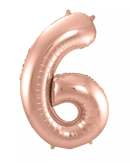 Folie ballong tall 6 , rose gull , 86cm