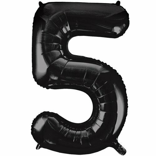 Folie ballong tall 5 , svart , 86.3cm
