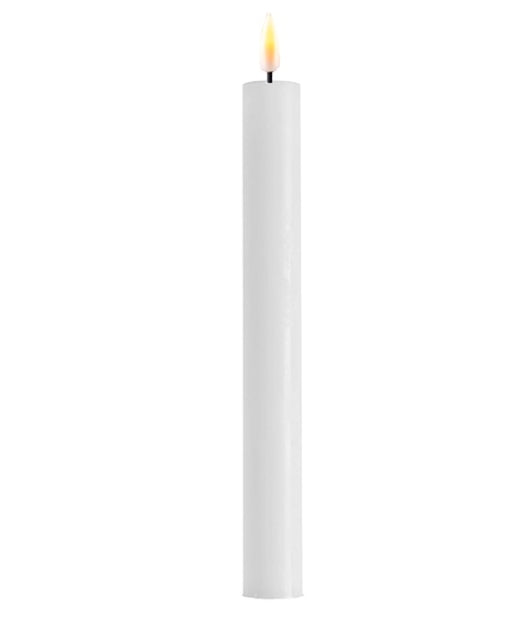 LED Dinner Candle - 2 stk -  hvit / hvite LED kronelys. H: 24cm