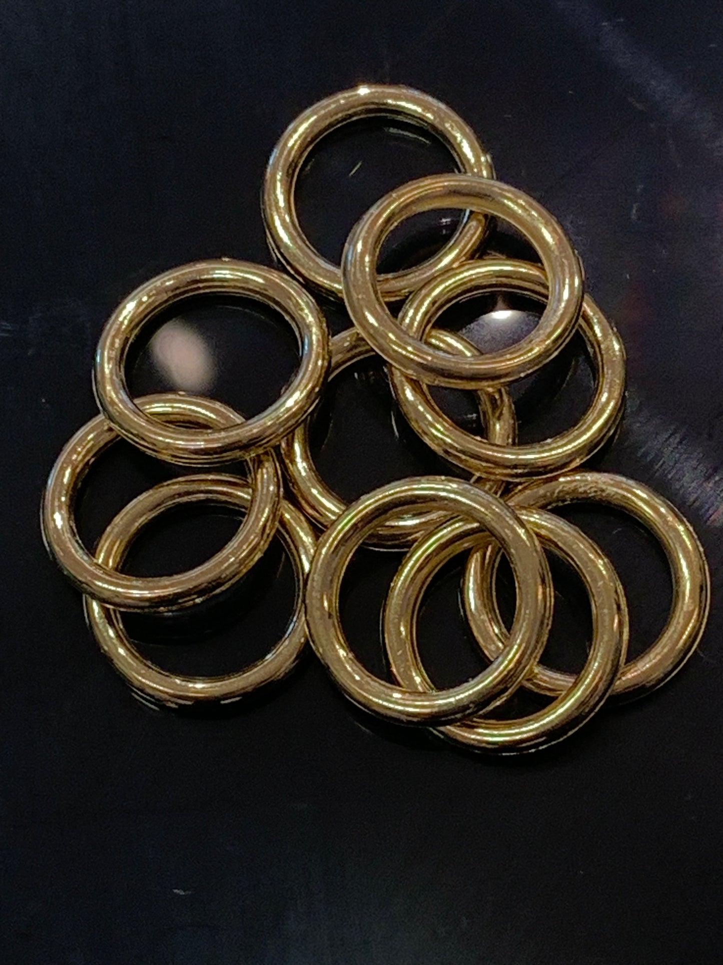 3D Ringer, 10 stk, gullfarget