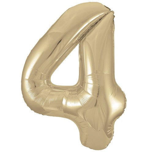 Folie ballong tall 4 , lys gull , 86.3cm