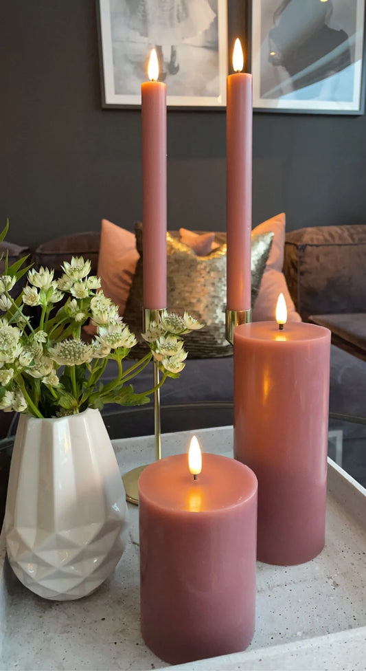 LED kronelys - rosa - 2 stk. - Norway DESIGNstudio