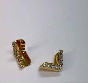Metall hjørner - gull - med rhinestones 4 stk pr pk