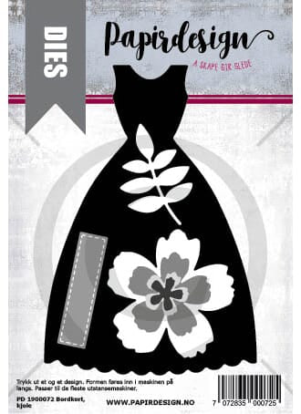Papirdesign dies - bordkort kjole pd 1900072