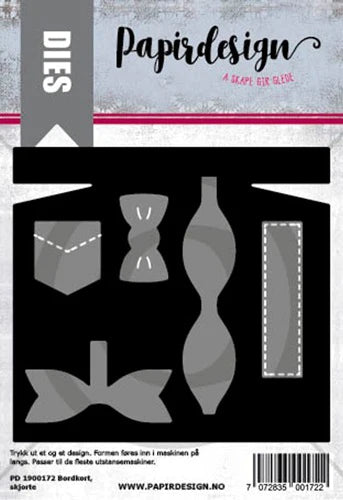 Papirdesign dies- bordkort skjorte - pd 1900172