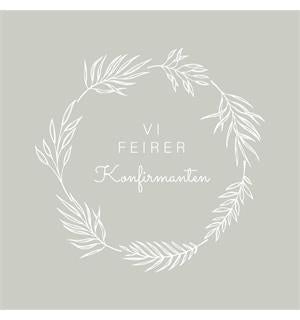 Serviett lunsj 20 stk Konfirmant svakt grønn 3 lag 33x33cm