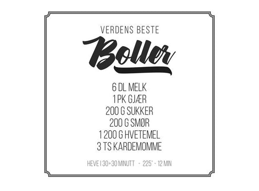 Servietter med tekst: Her blir det andre boller