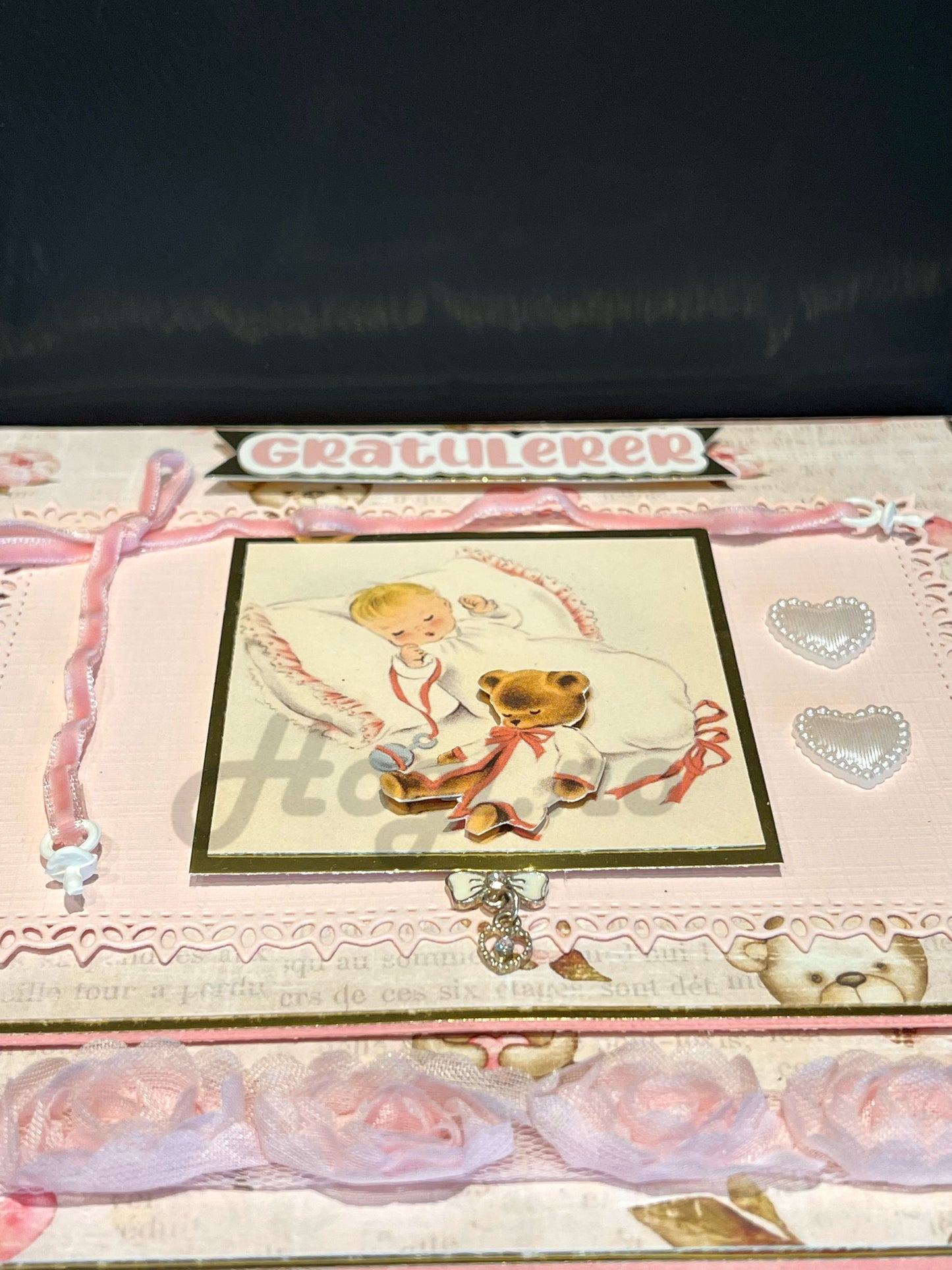 Staz blondehjerter m/lim- hvit