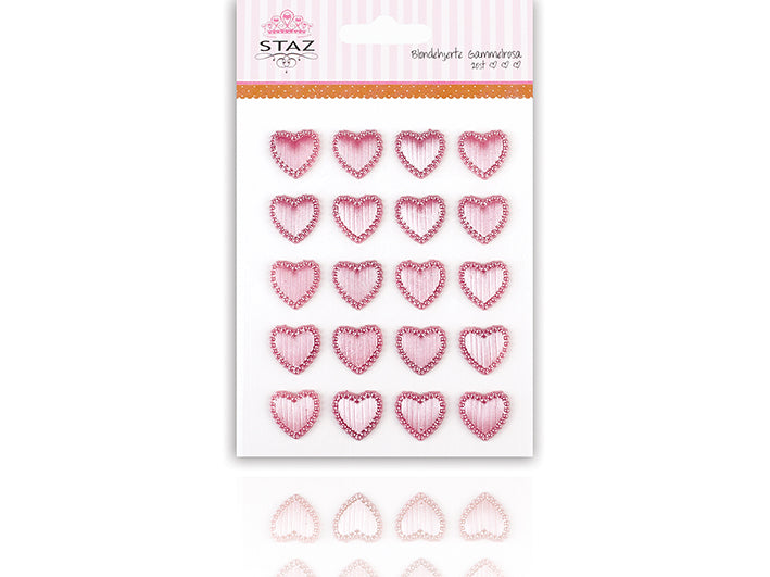 Staz blondehjerter m/lim- Gammelrosa